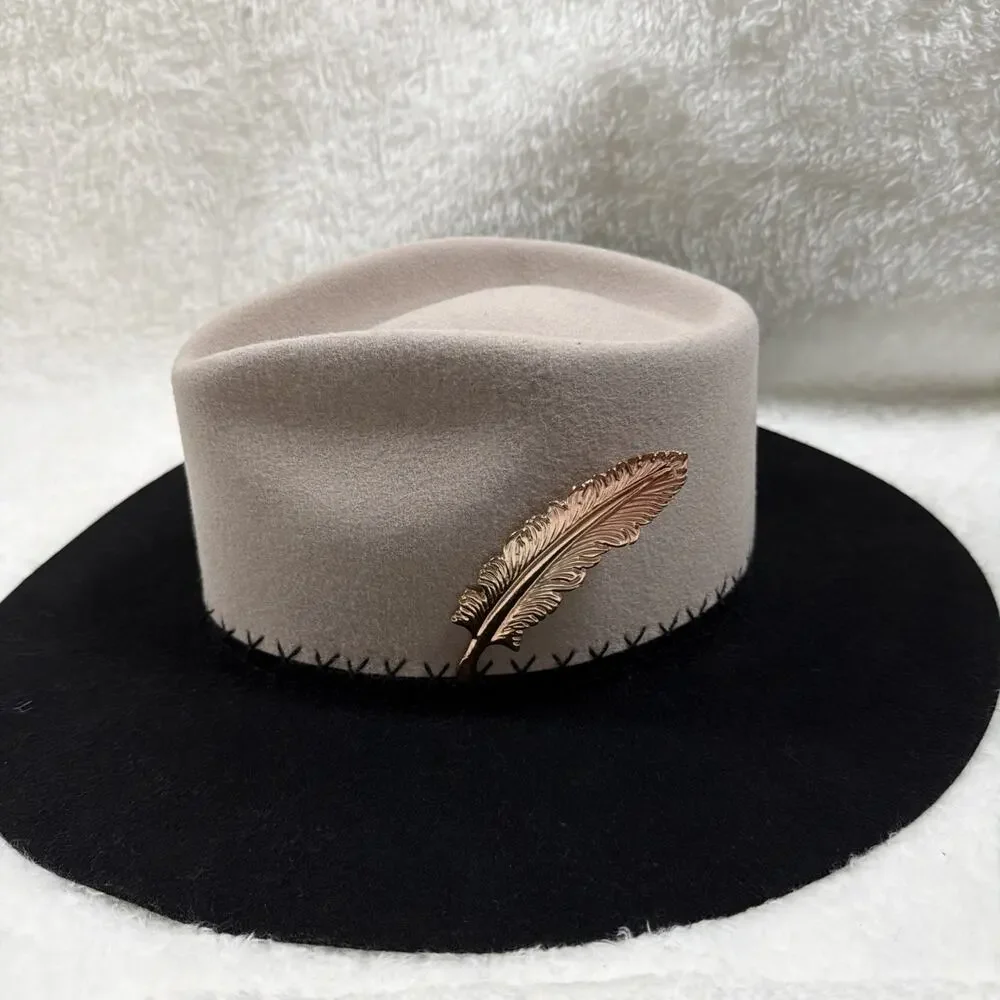 Metal Gold Rose Antique Feather Hat Pin - Western Style – Inspired Look